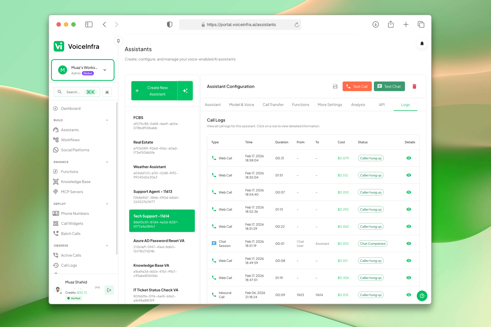 Logs and Call History