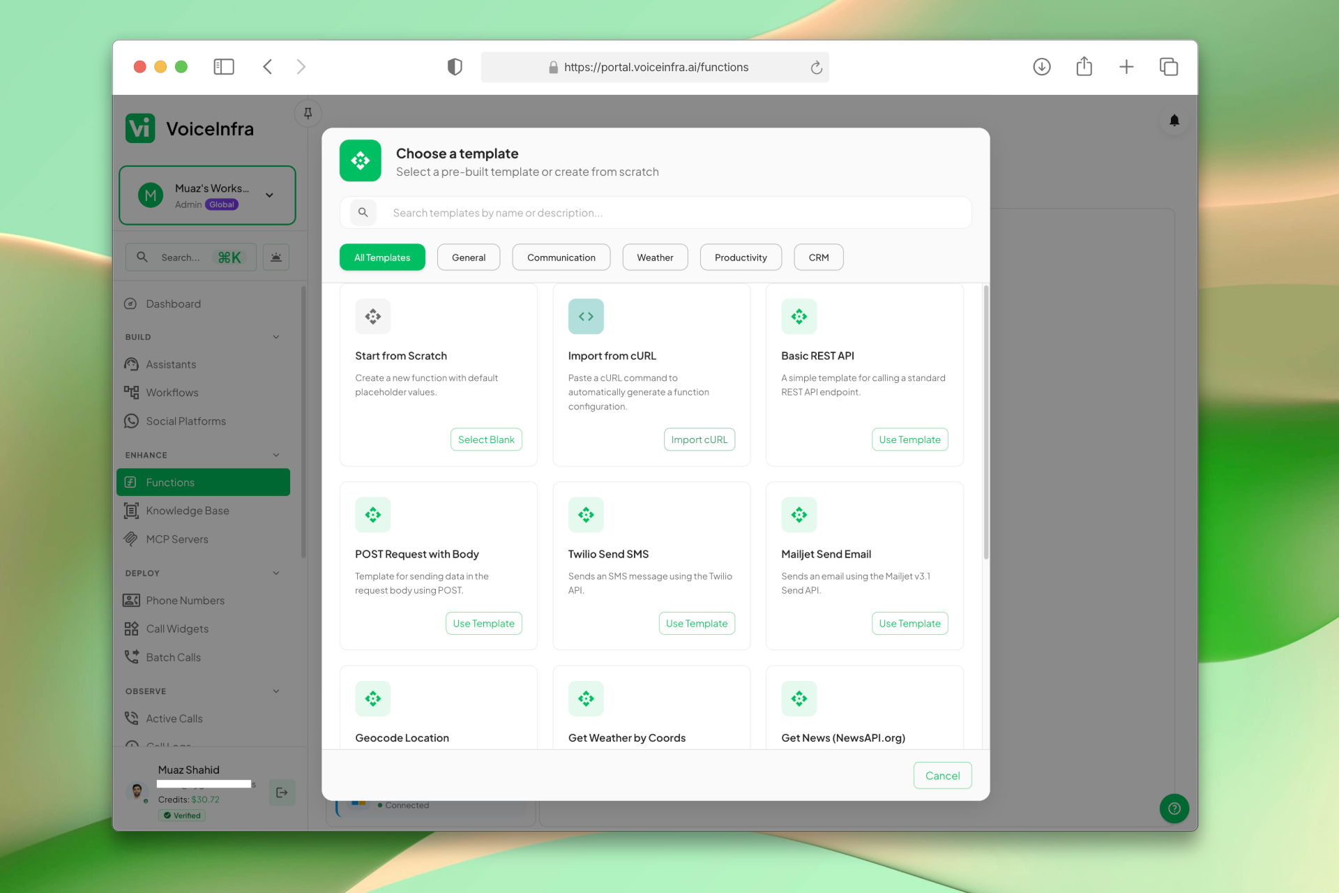 Function Template Picker
