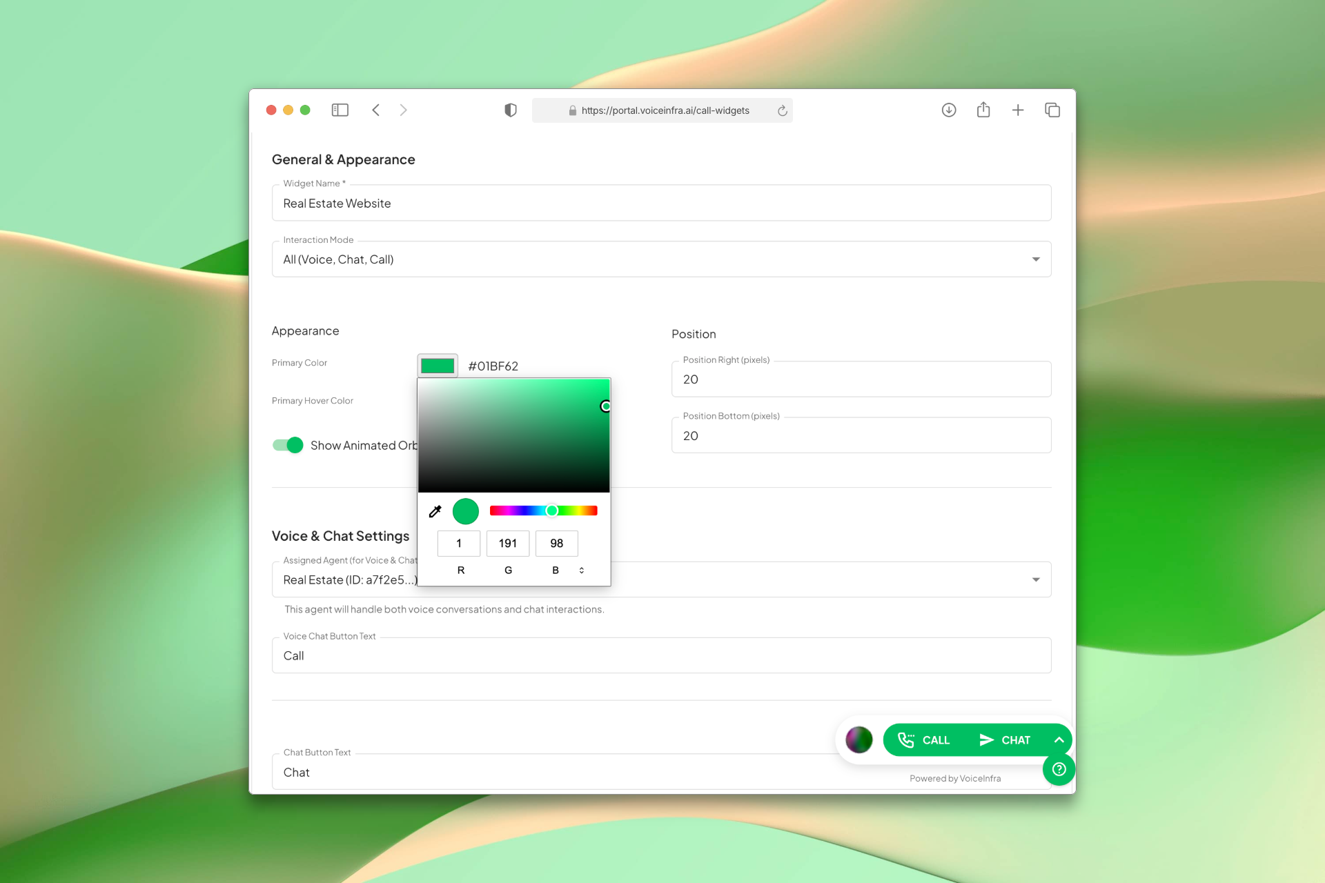 Widget Design Customization